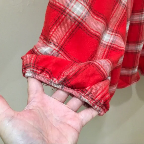 Torrid Women Plus 4X Soft Flannel Plaid Tunic Top Orange Button Long Sleeve New - Picture 7 of 8